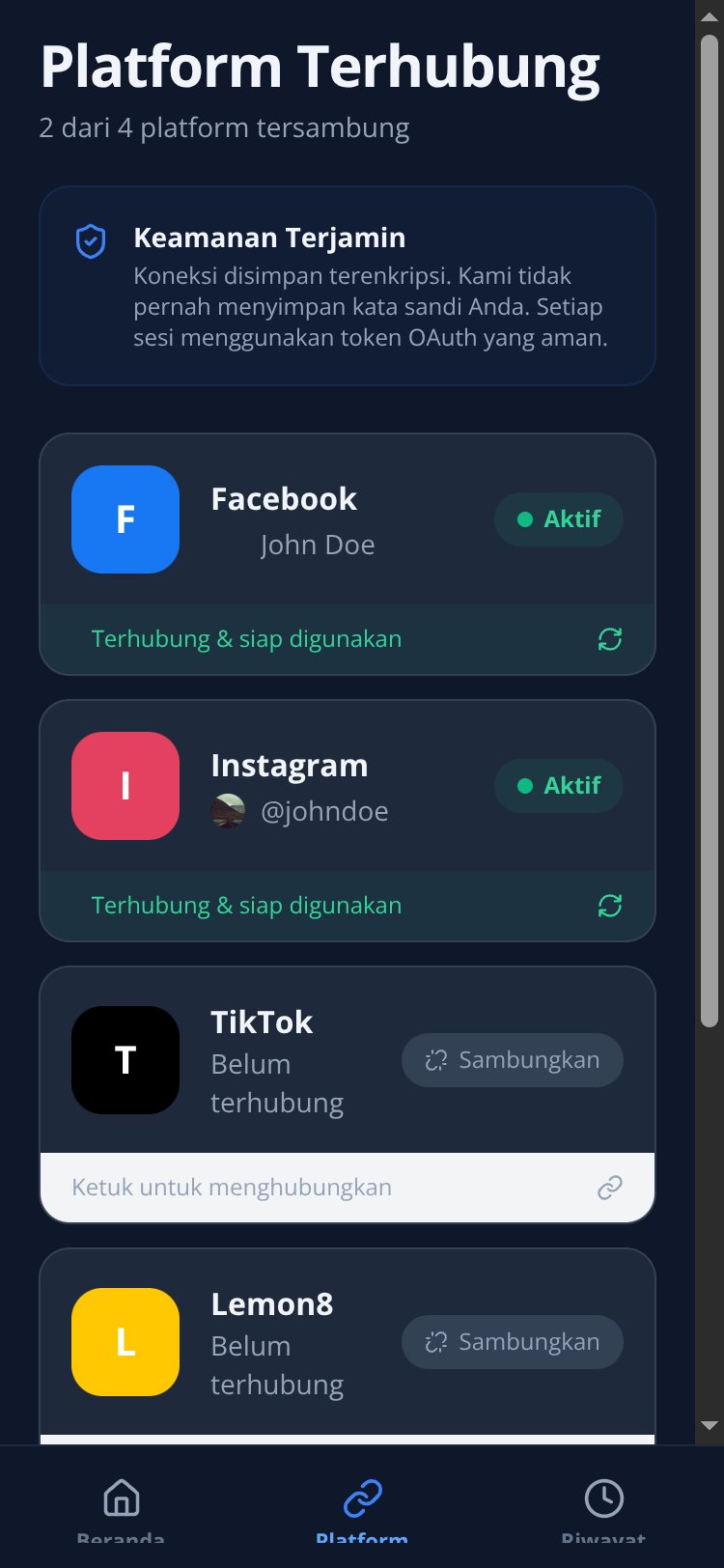 SosialMedia Auto Share screen 3