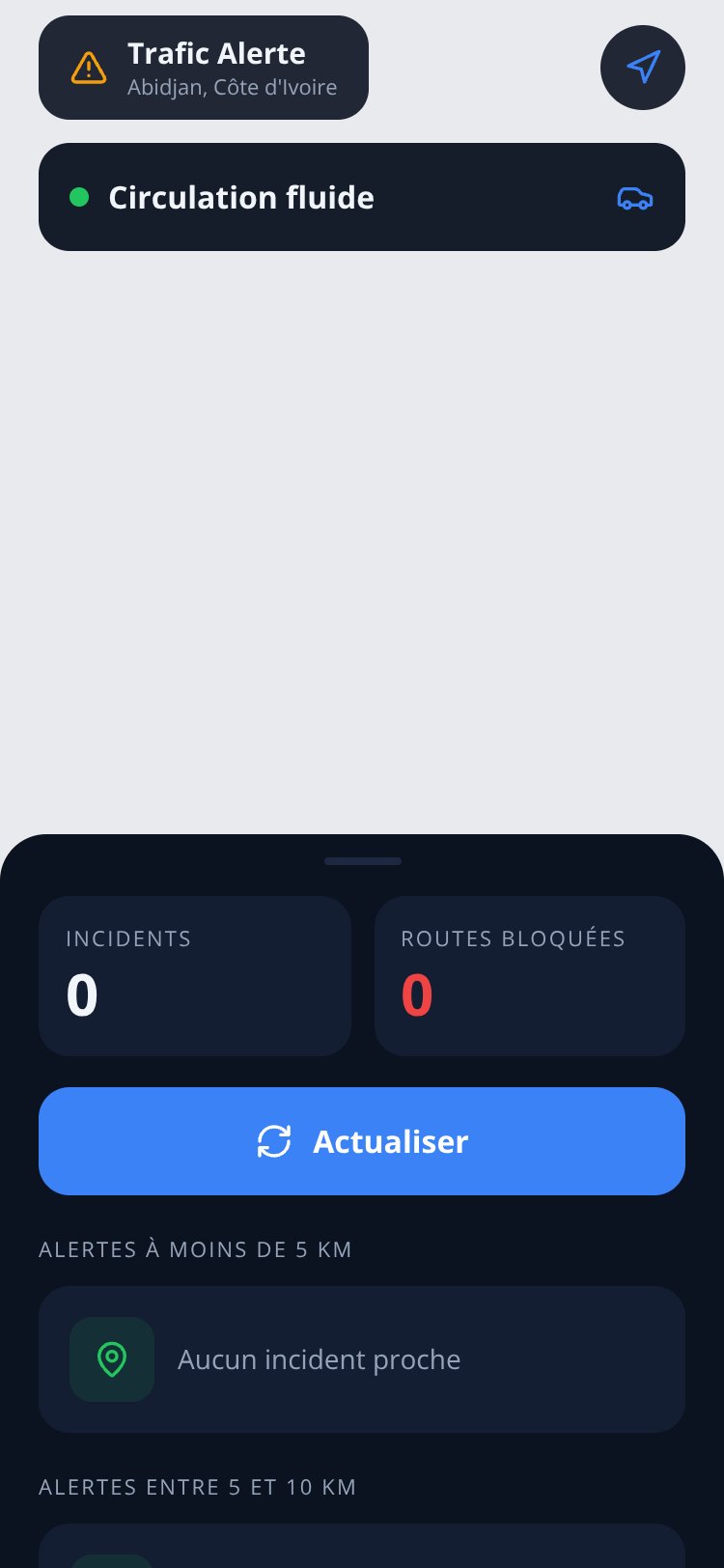 Trafic Alerte screen 1