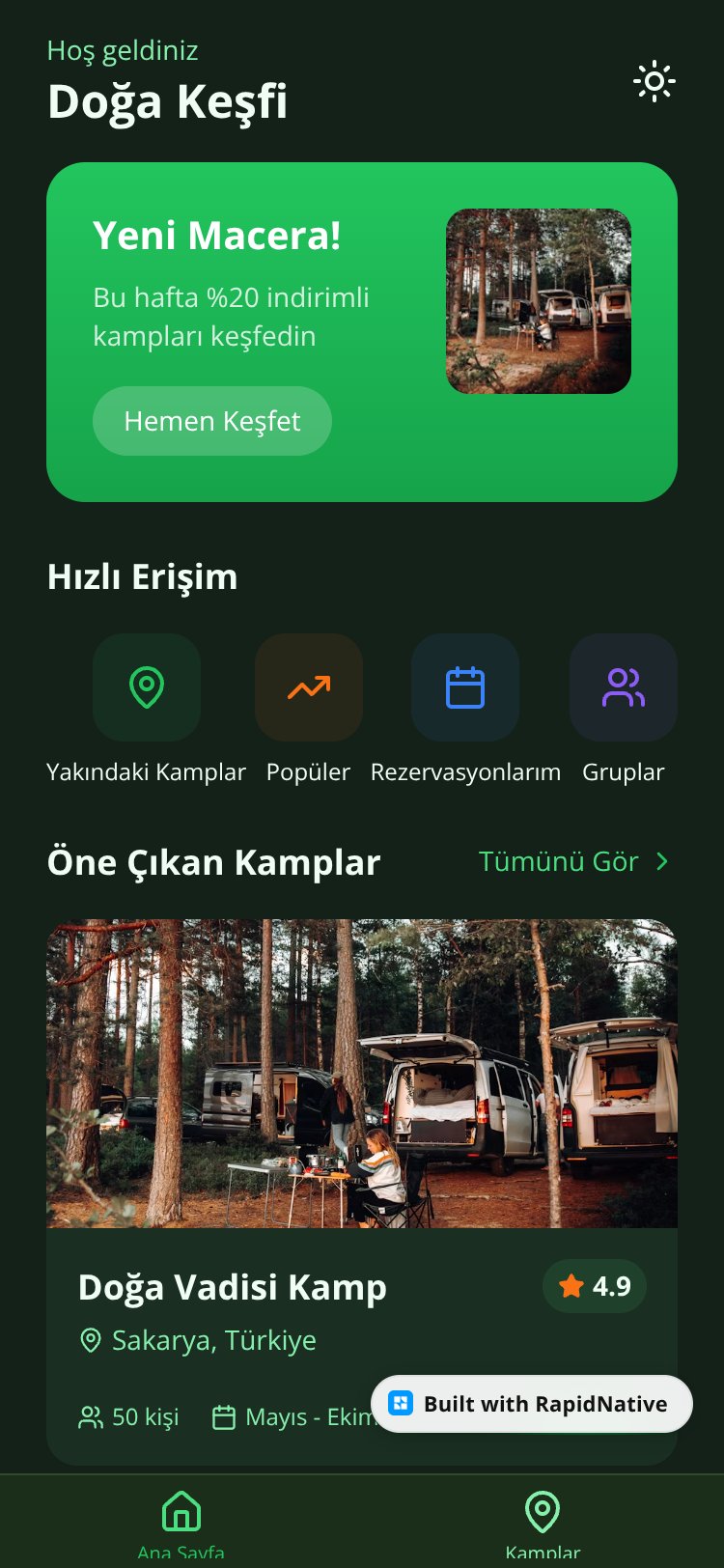 CampTracker screen 2