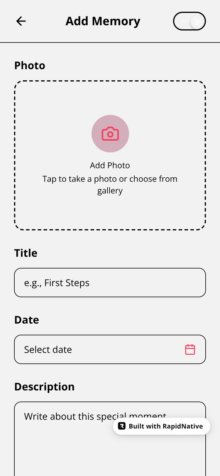 Baby Milestones screen 2