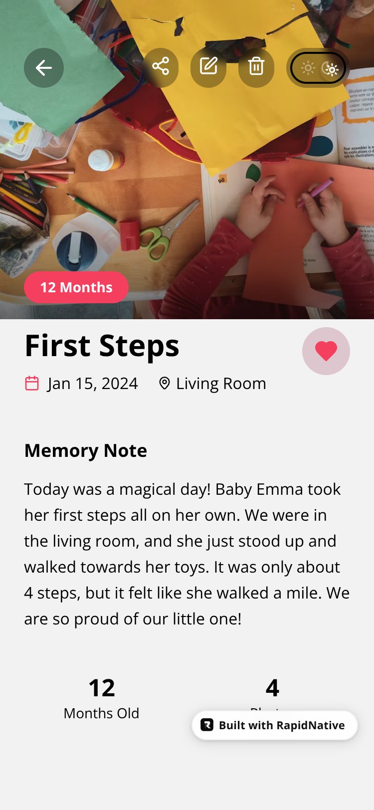 Baby Milestones screen 3