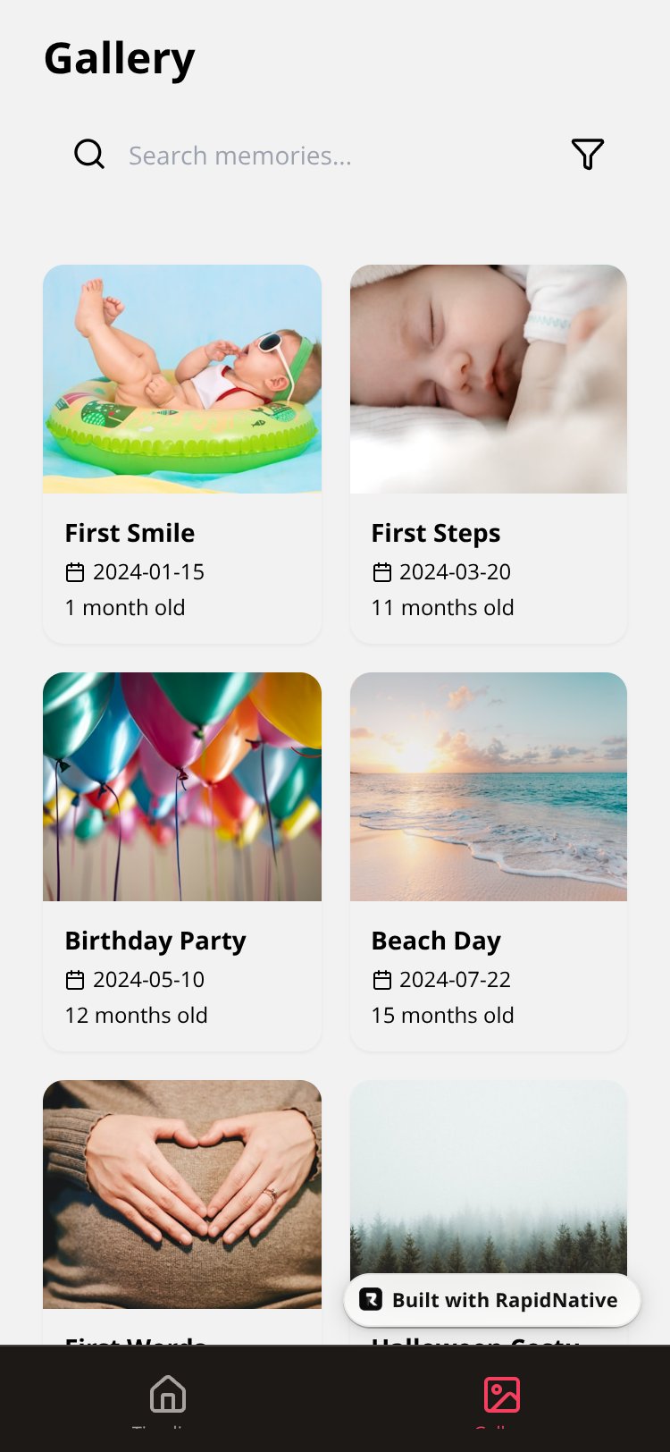 Baby Milestones screen 4