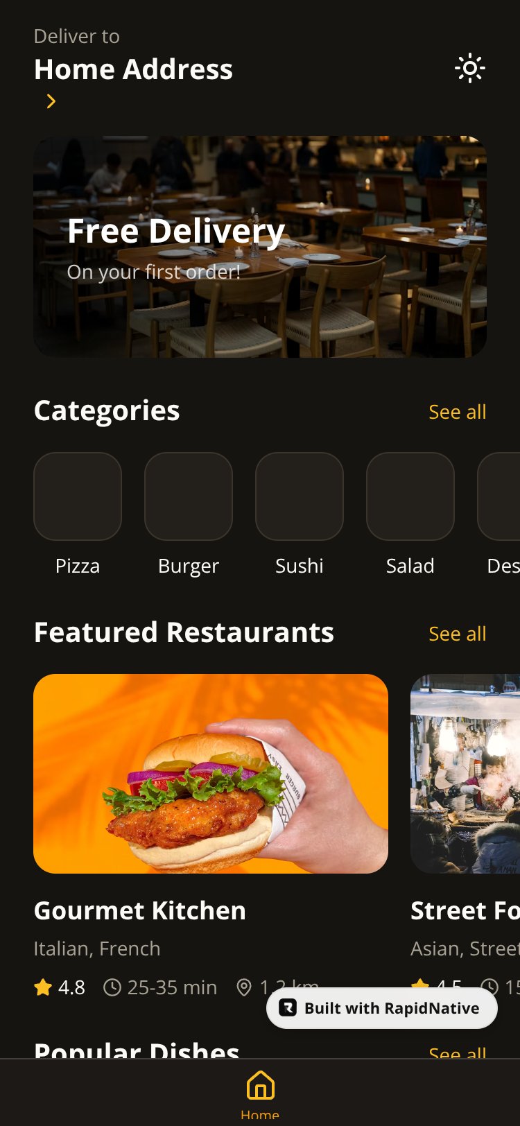 FoodOrder screen 1