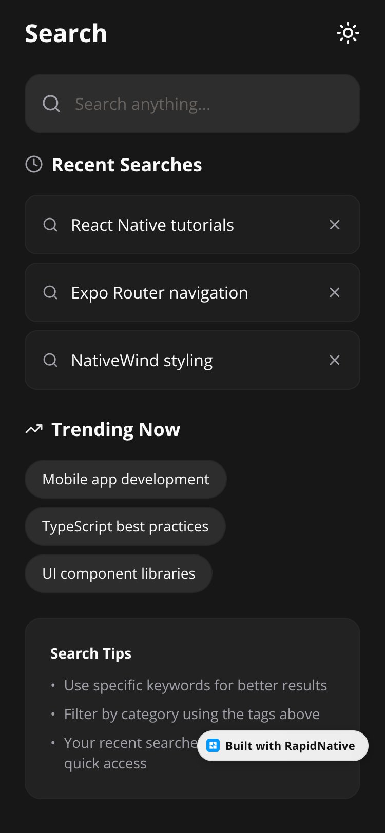 MyApp screen 1