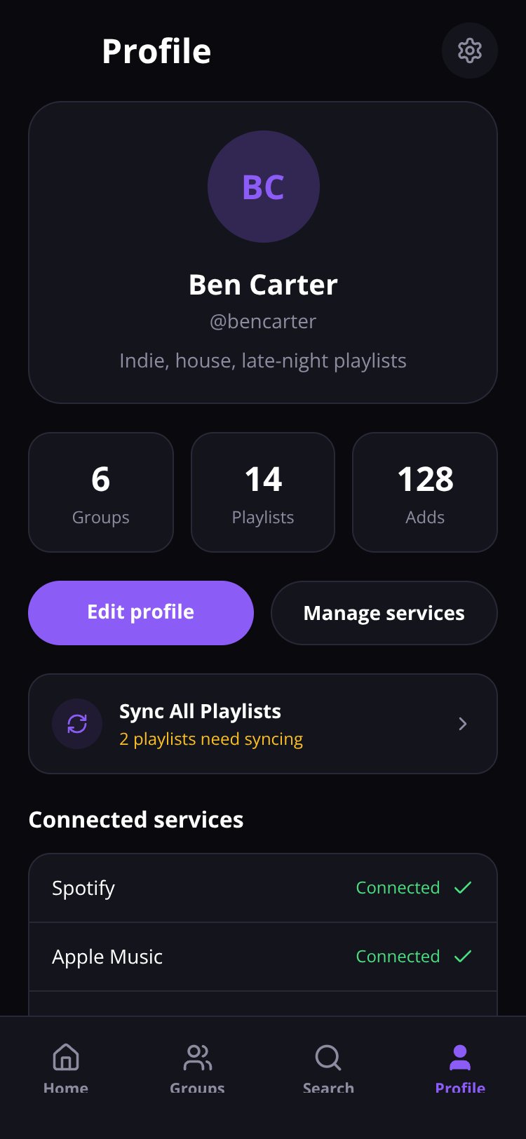 Jammo App screen 1