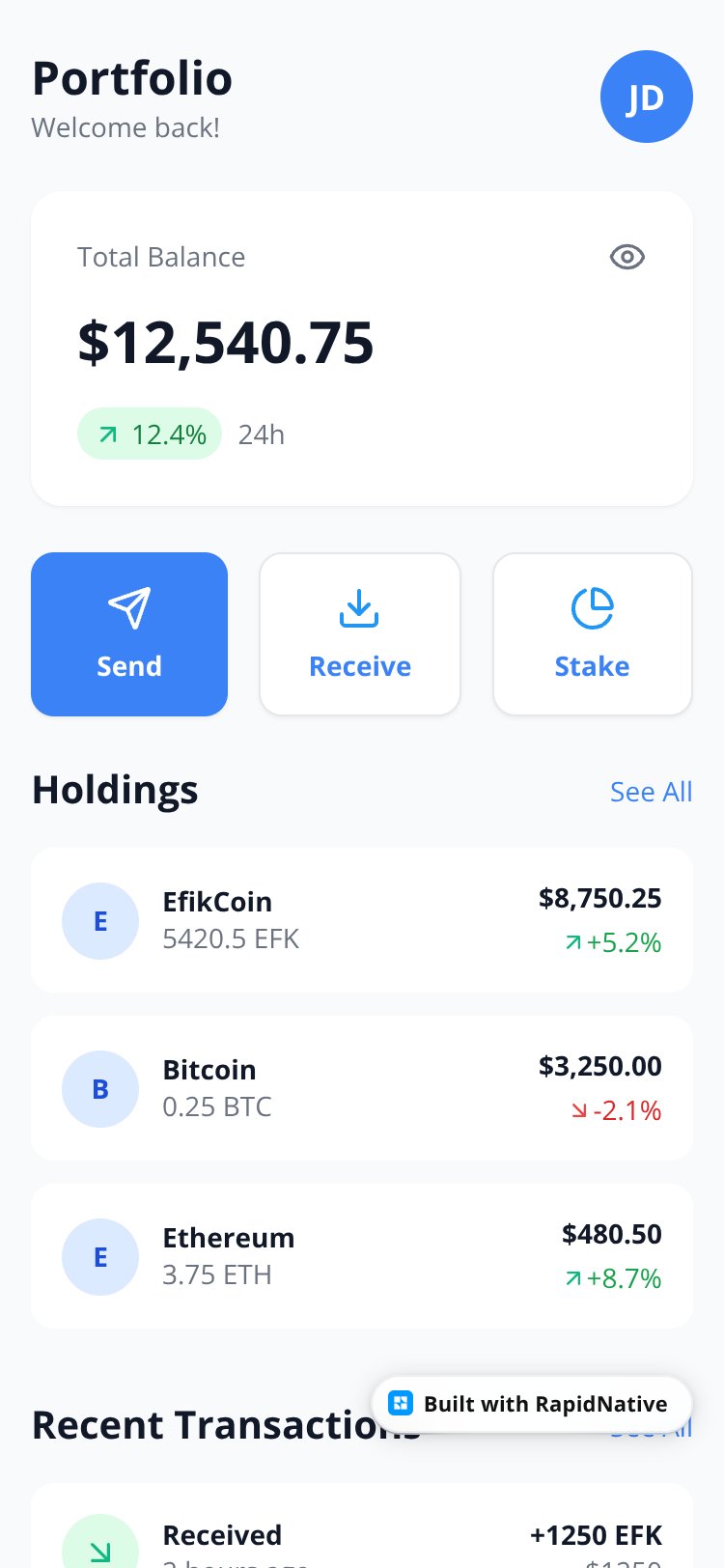EfikCoin Wallet Copy screen 2