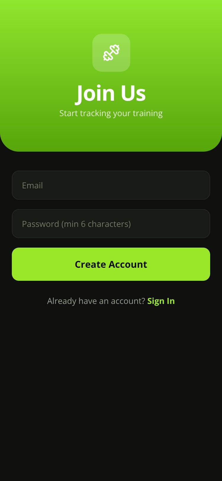 FitTrack screen 2