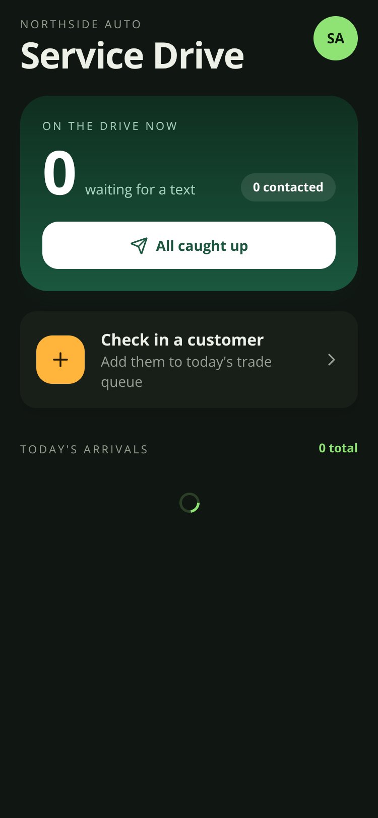 Service Drive screen 1