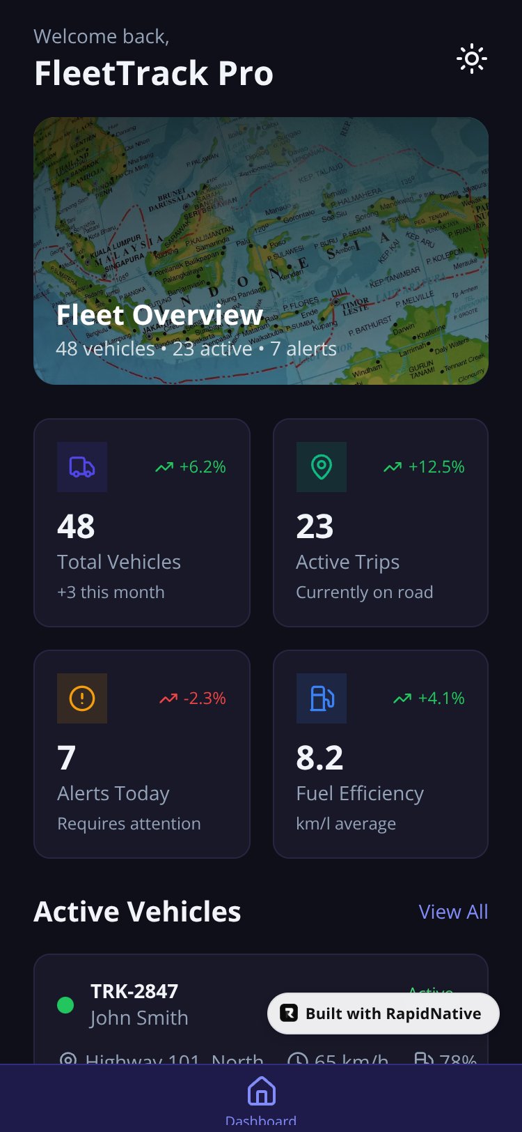 FleetTrack Pro screen 1