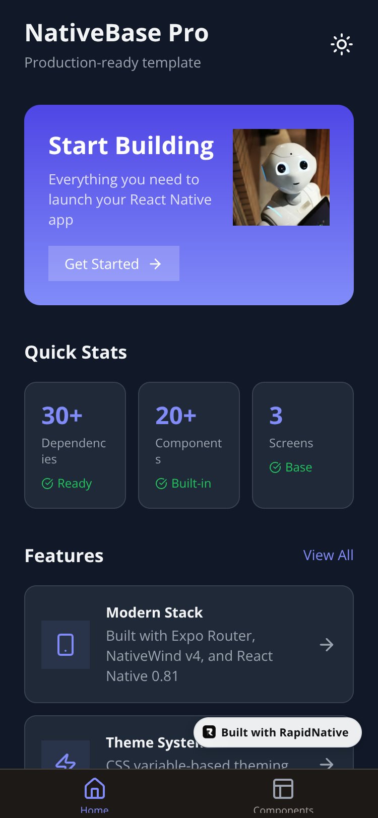 NativeBase Pro screen 2