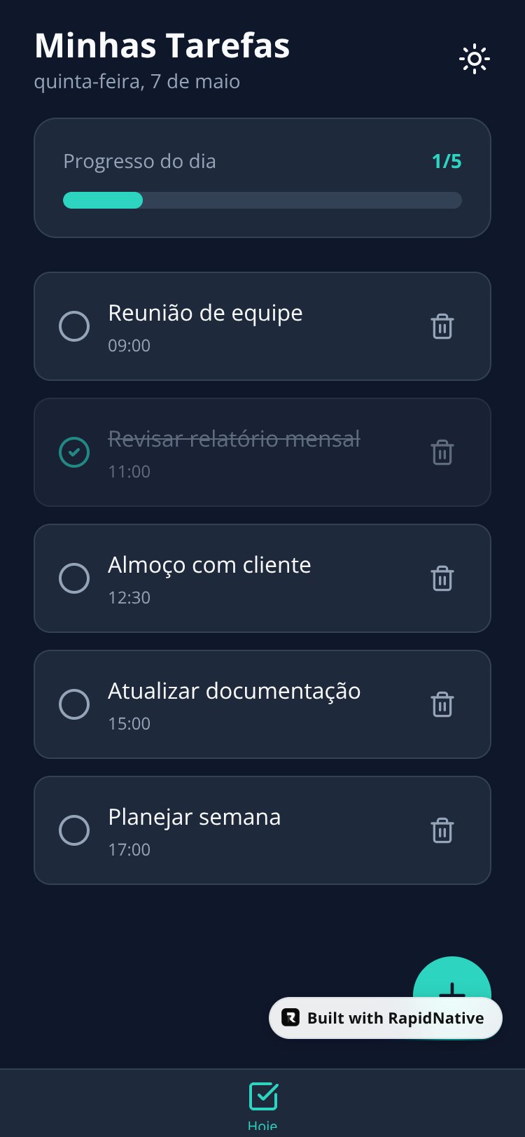 DailyCheck screen 1