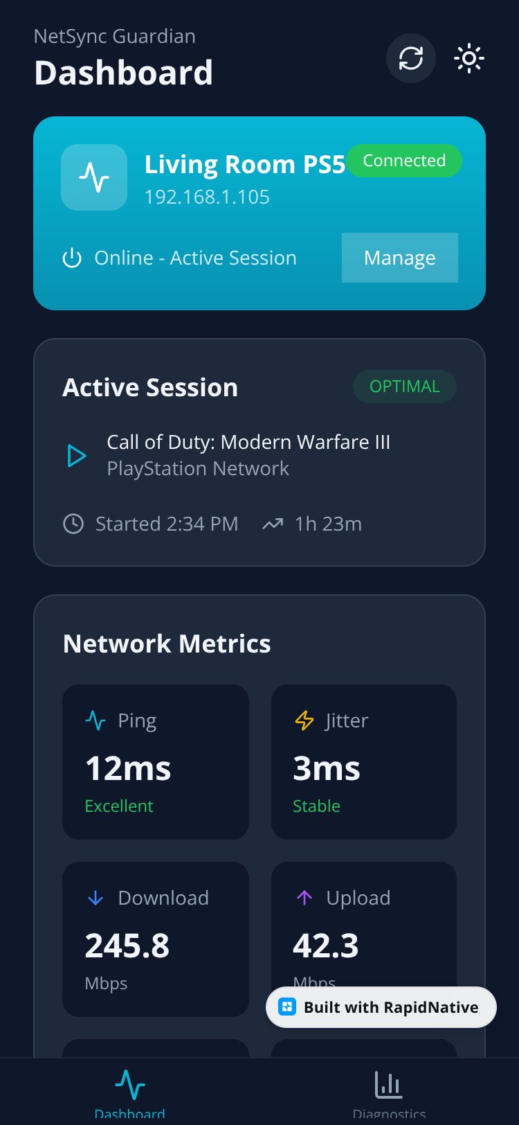 NetSync Guardian screen 1