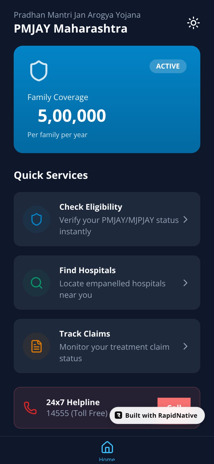 PMJAY Maharashtra screen 1