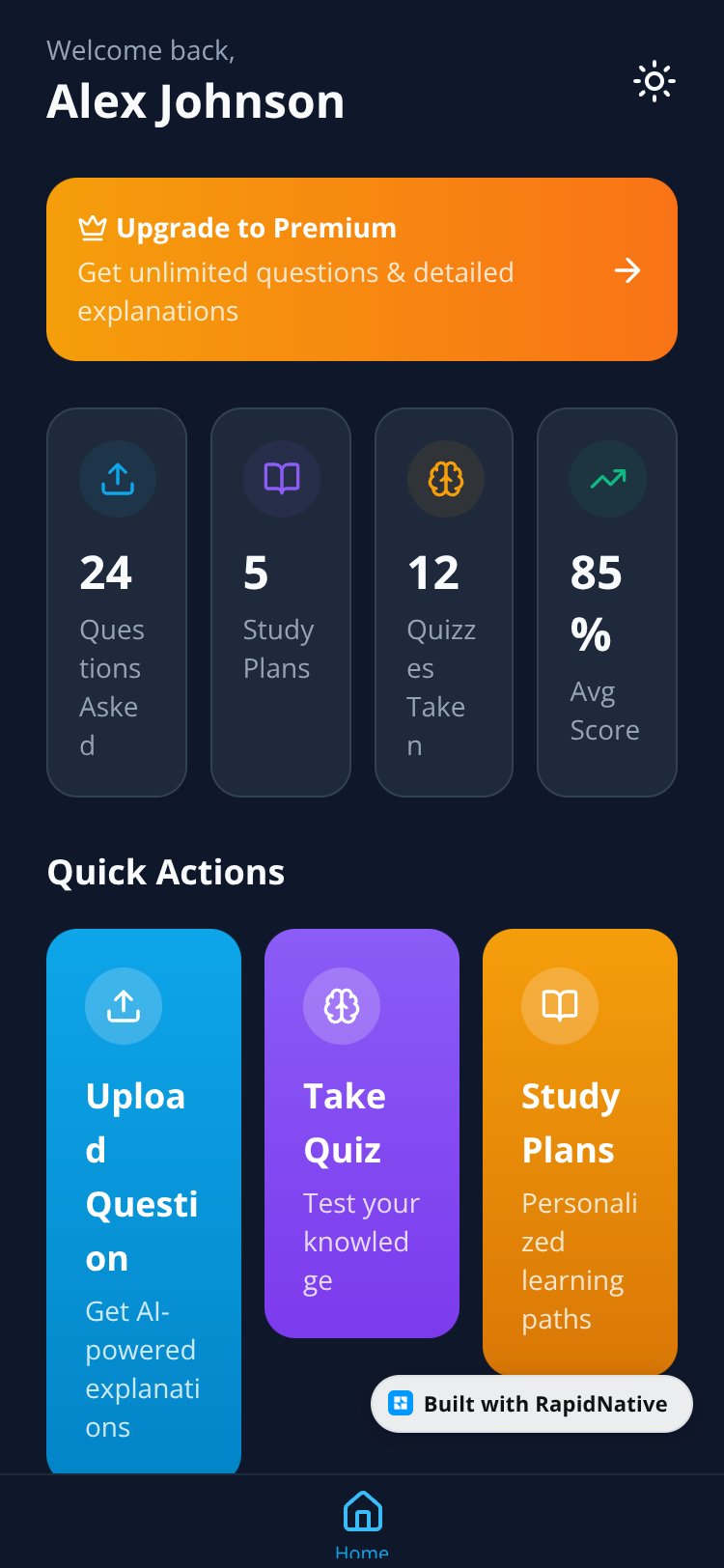 Homework Helper screen 1