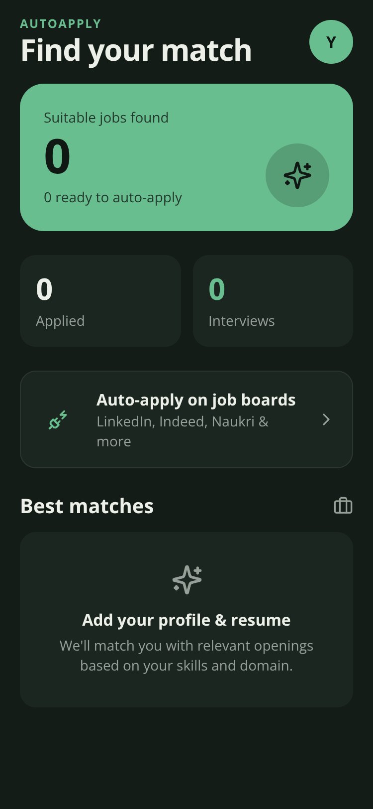 AutoApply screen 2
