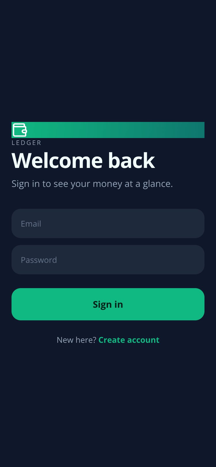 Ledger screen 1