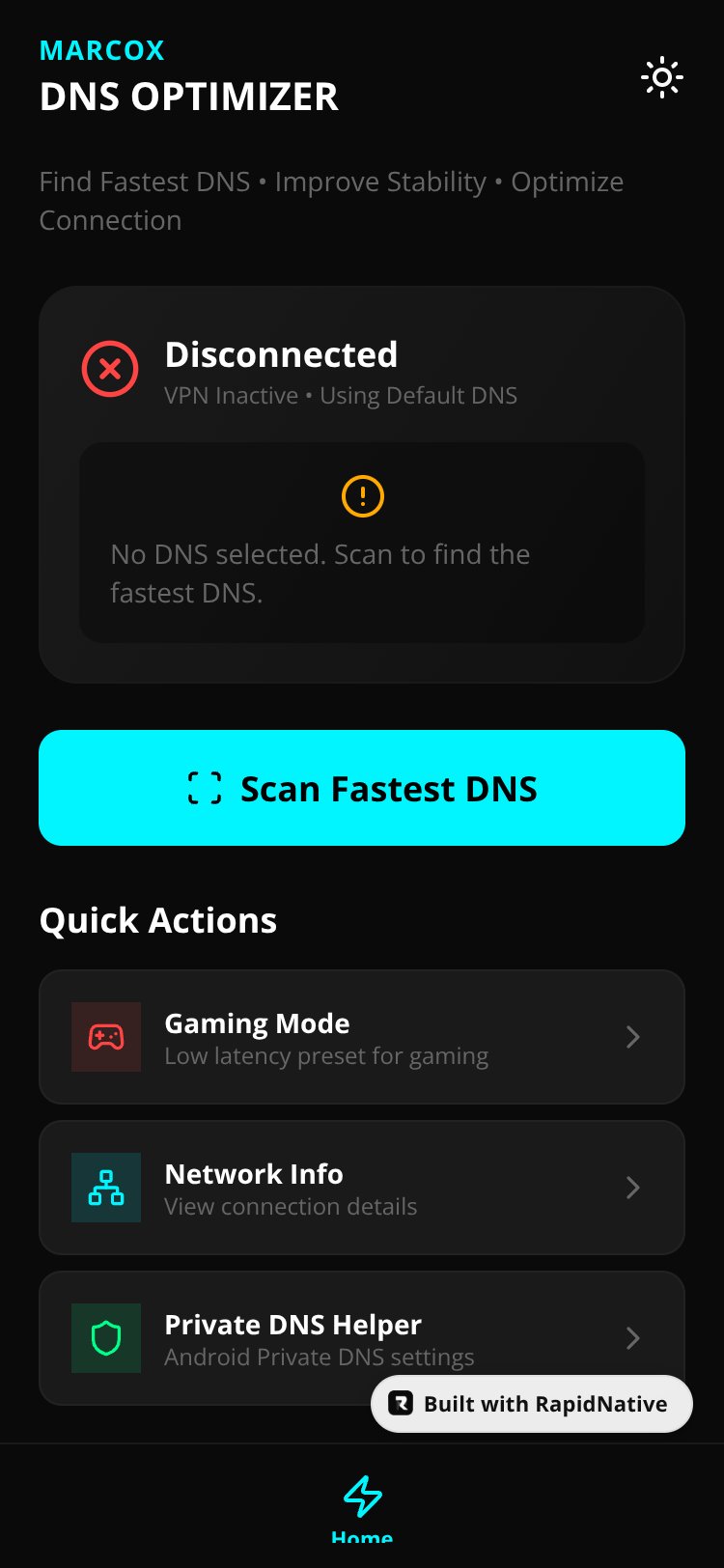 MARCOX DNS OPTIMIZER ⚡ screen 1