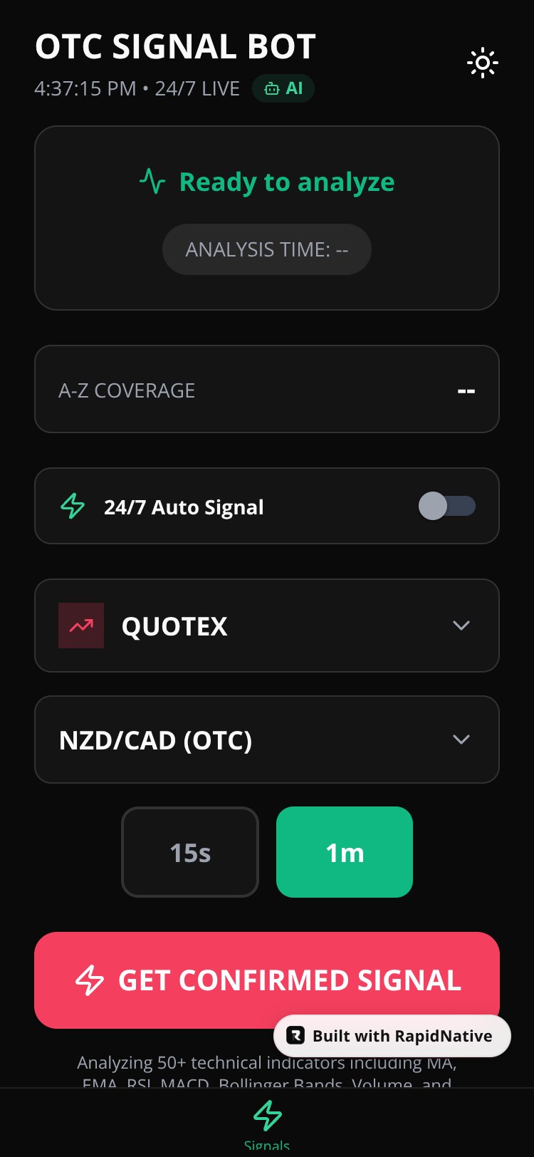 TradingApp screen 1