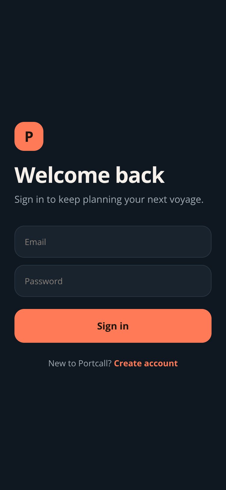 Portcall screen 3