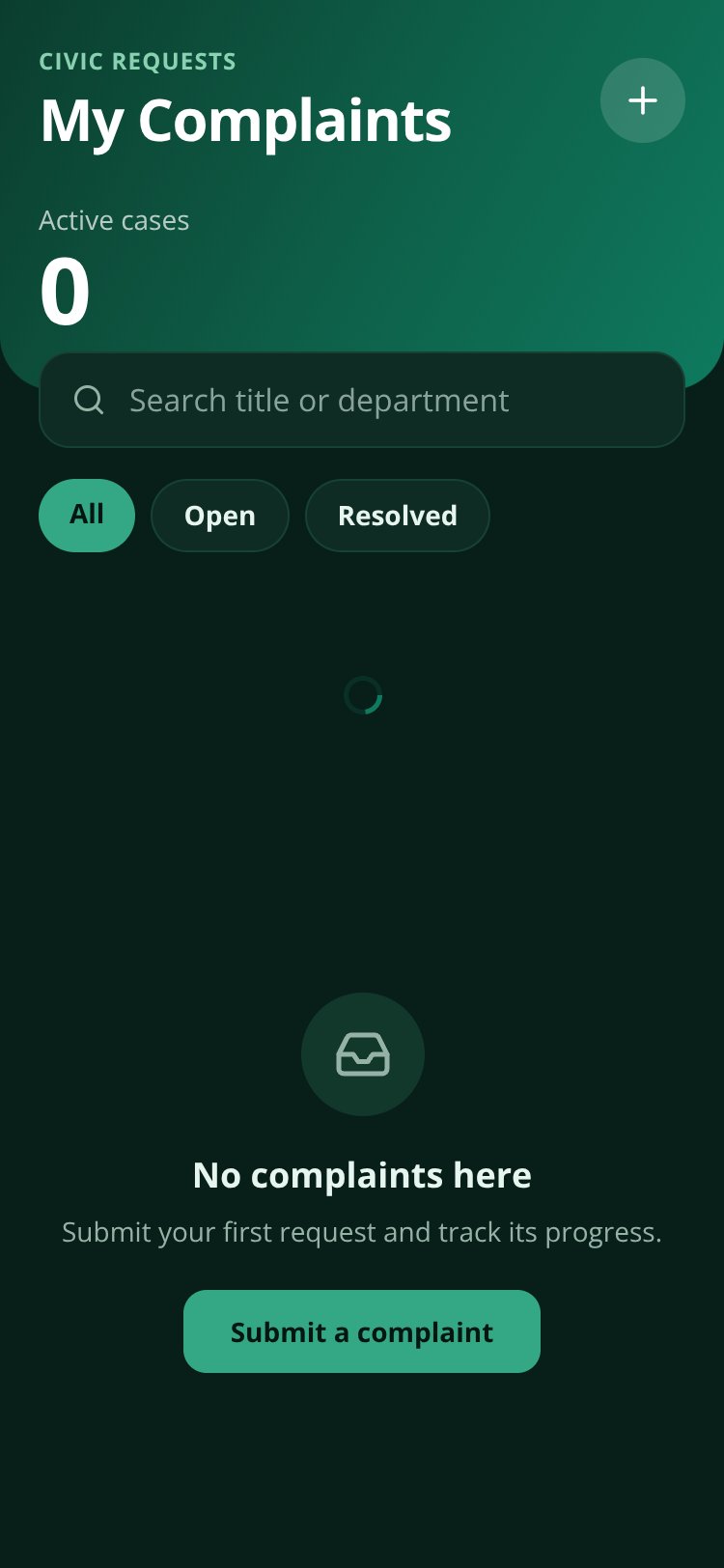 Civic Tracker screen 4