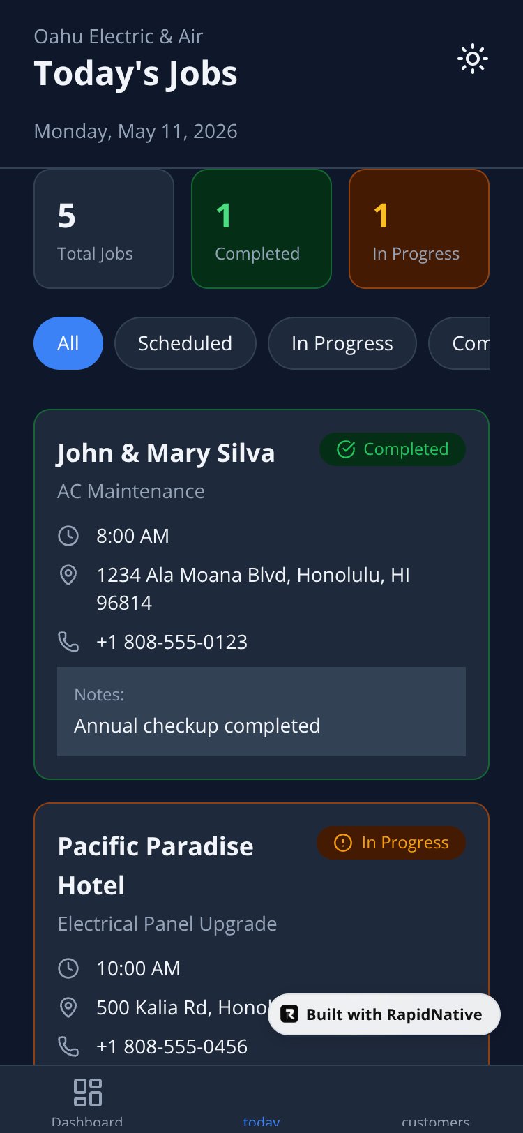 Oahu Electric & Air screen 1