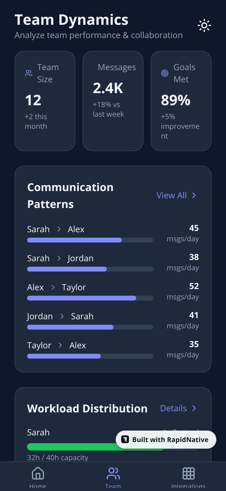 TeamPulse AI screen 3