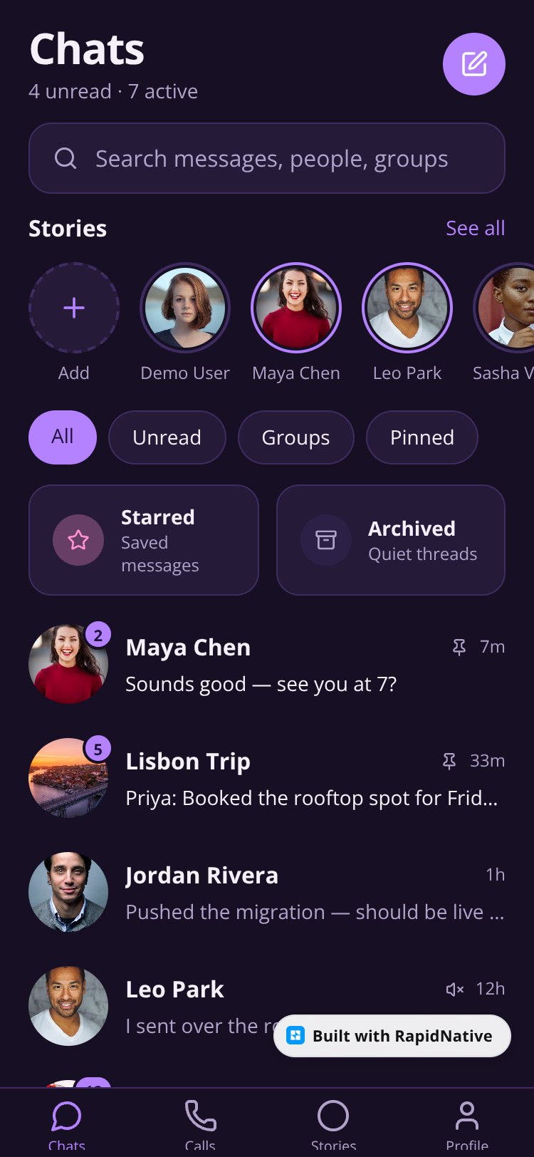 Chat & Messaging App screen 1