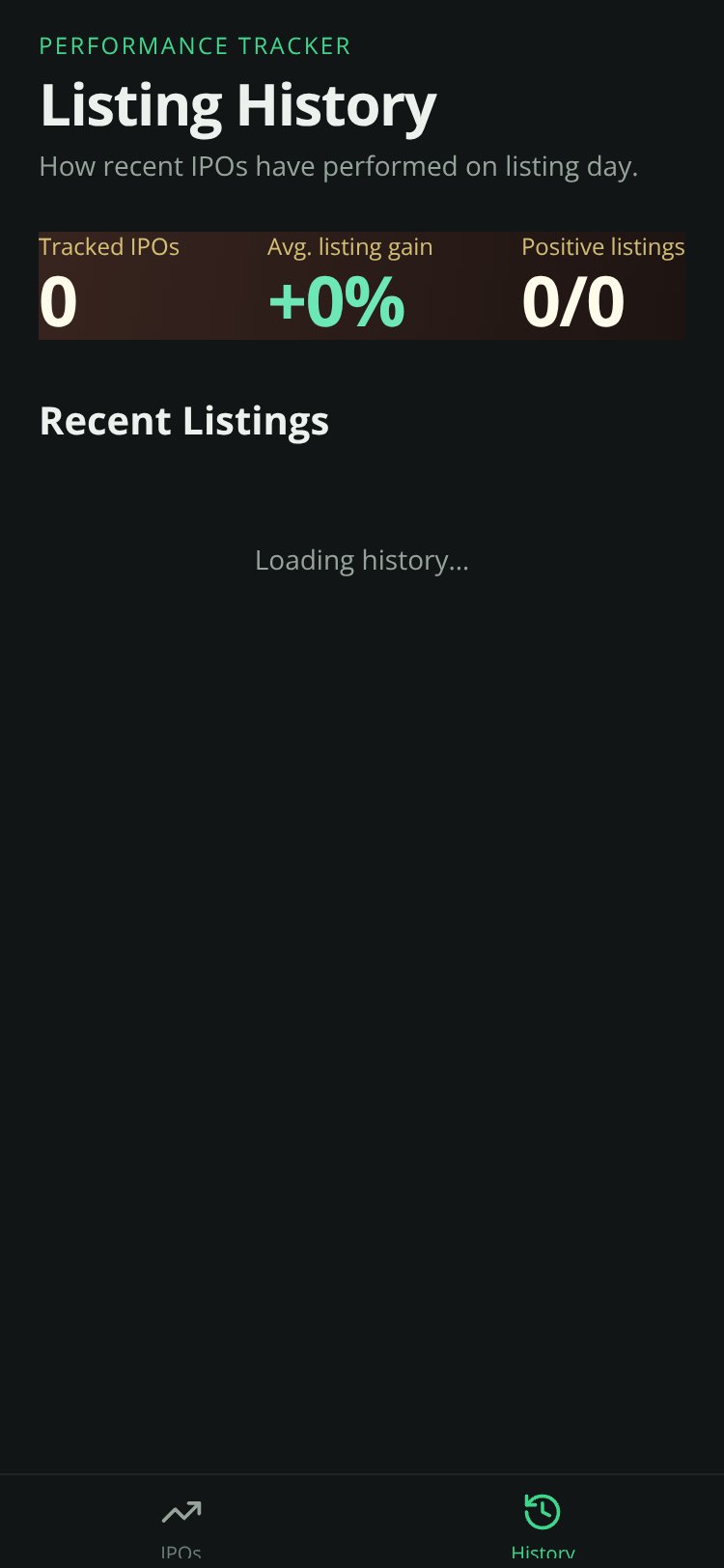IPOScout screen 1