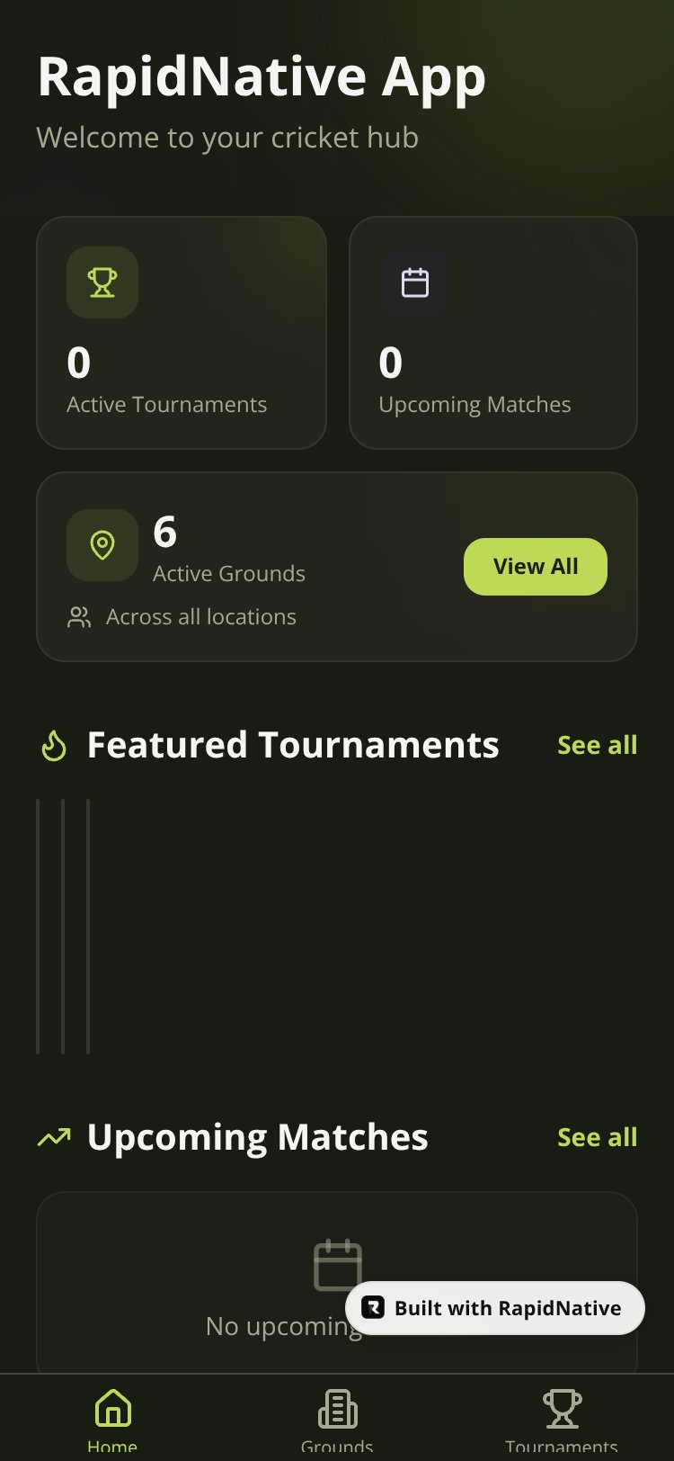 RapidNative App screen 2