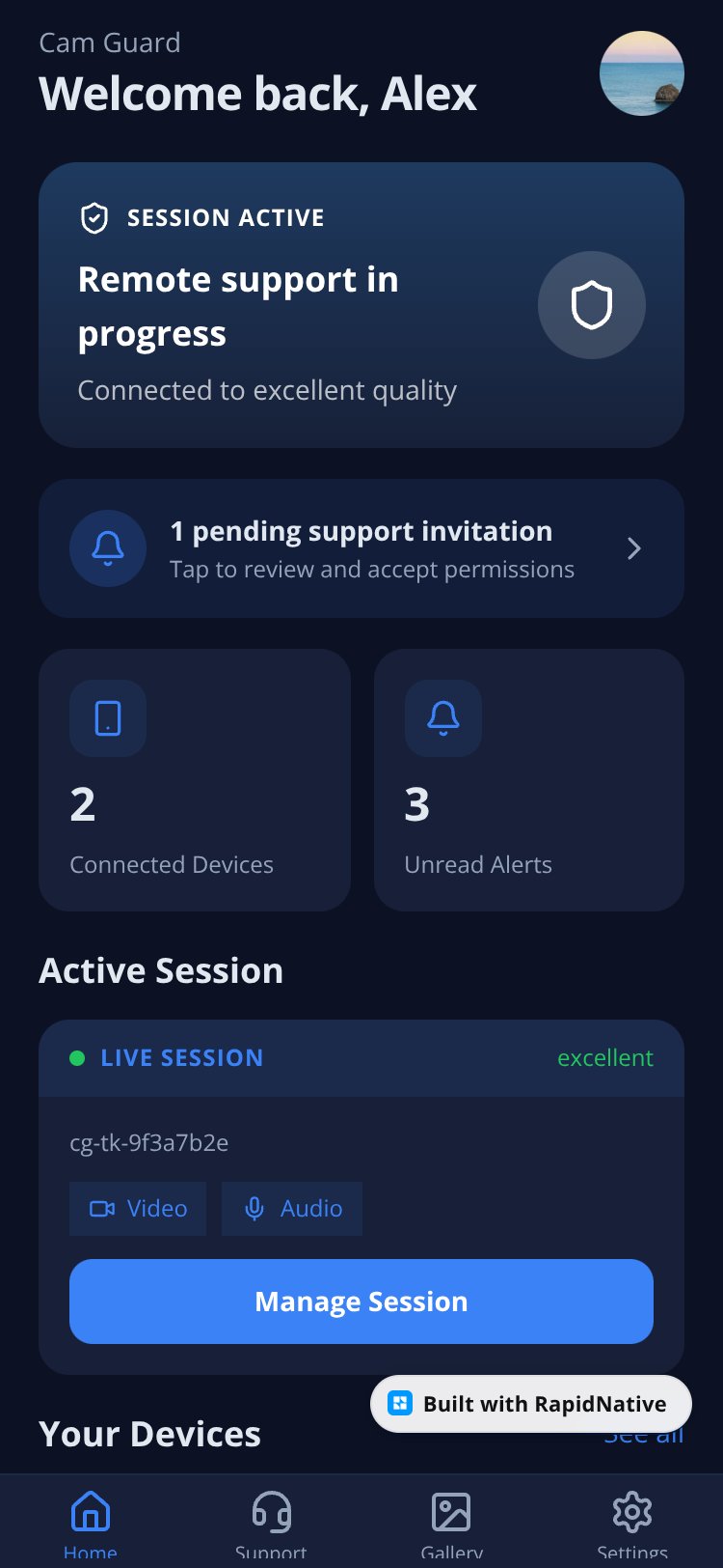 Cam Guard screen 2