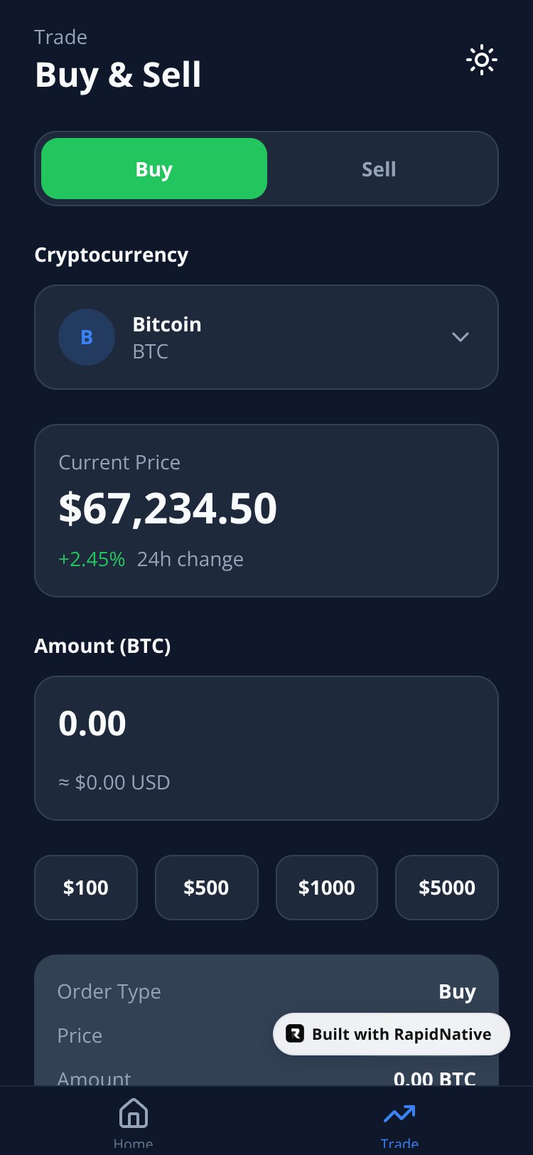 CryptoVault screen 1