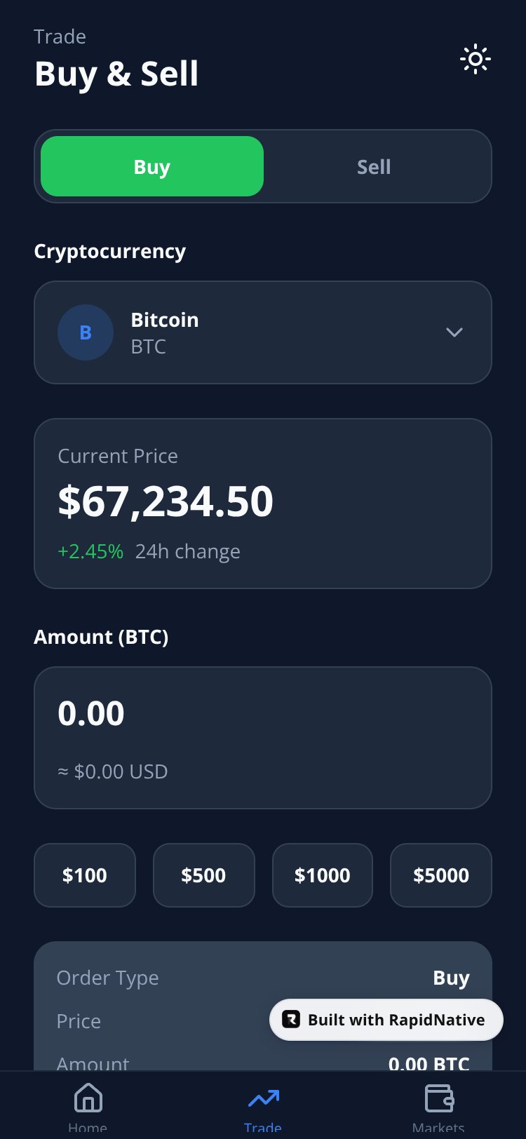 CryptoVault screen 1