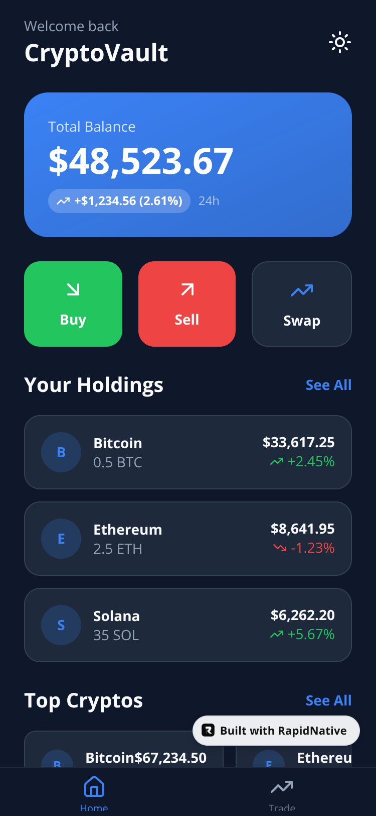 CryptoVault screen 3
