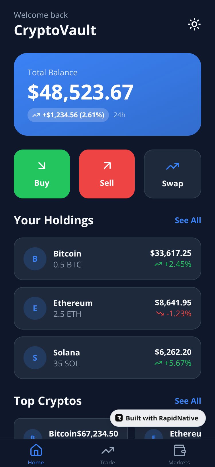 CryptoVault screen 3