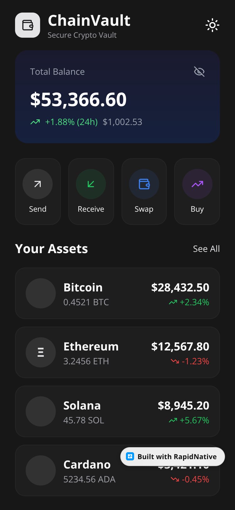 NativeWind Themed App screen 1
