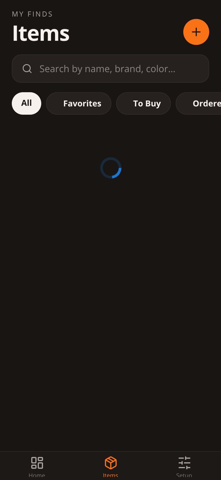 My Finds screen 2