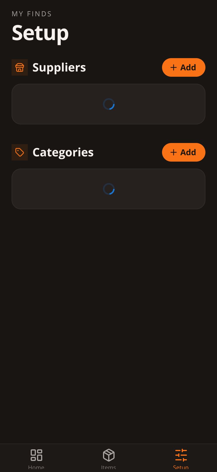 My Finds screen 3