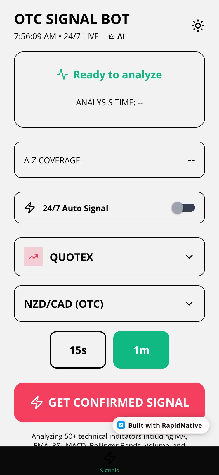Quotex OTC Signal Pro Copy screen 1