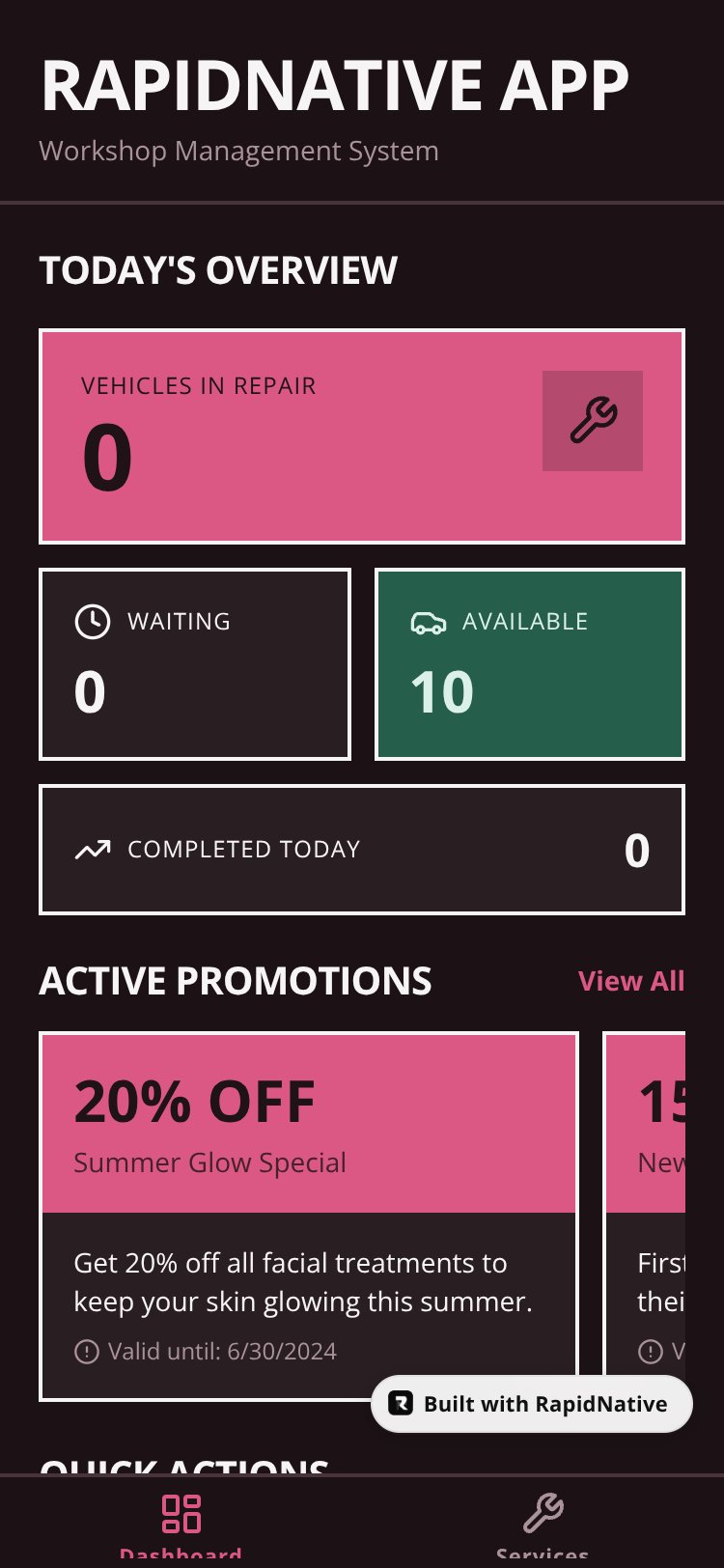 RapidNative App screen 2