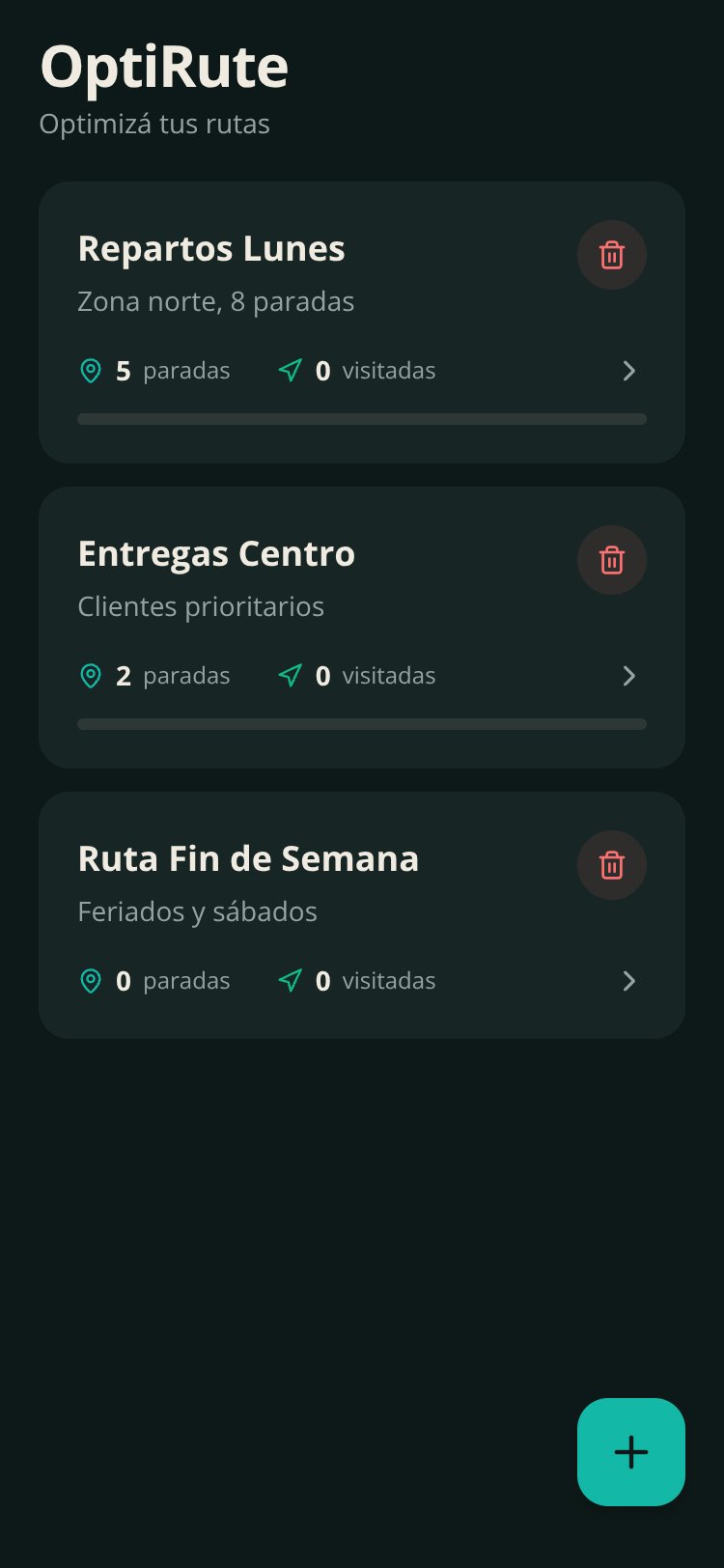 OptiRute screen 2