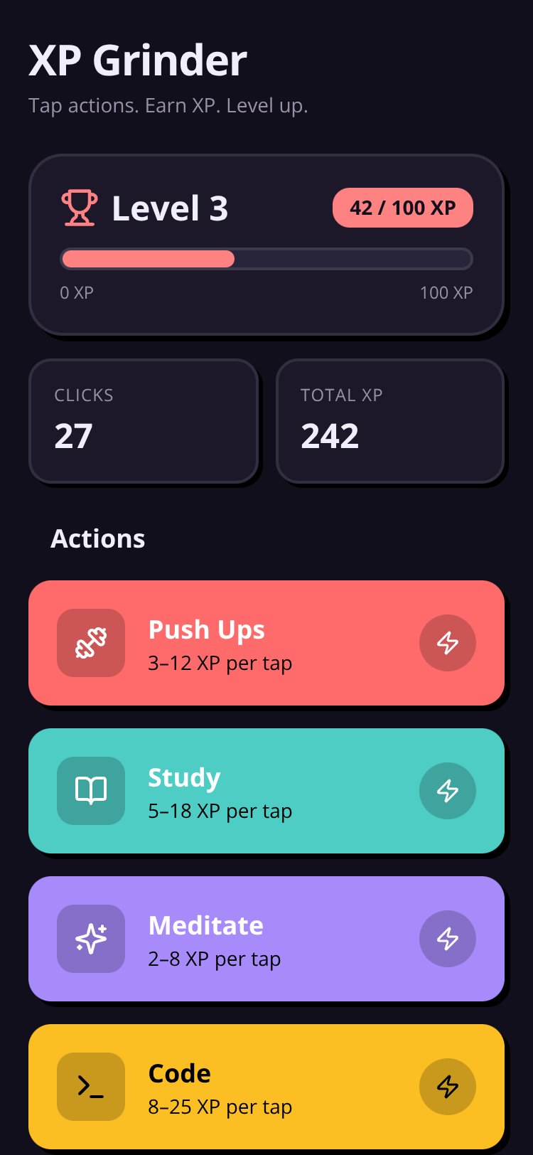 XP Grinder screen 1