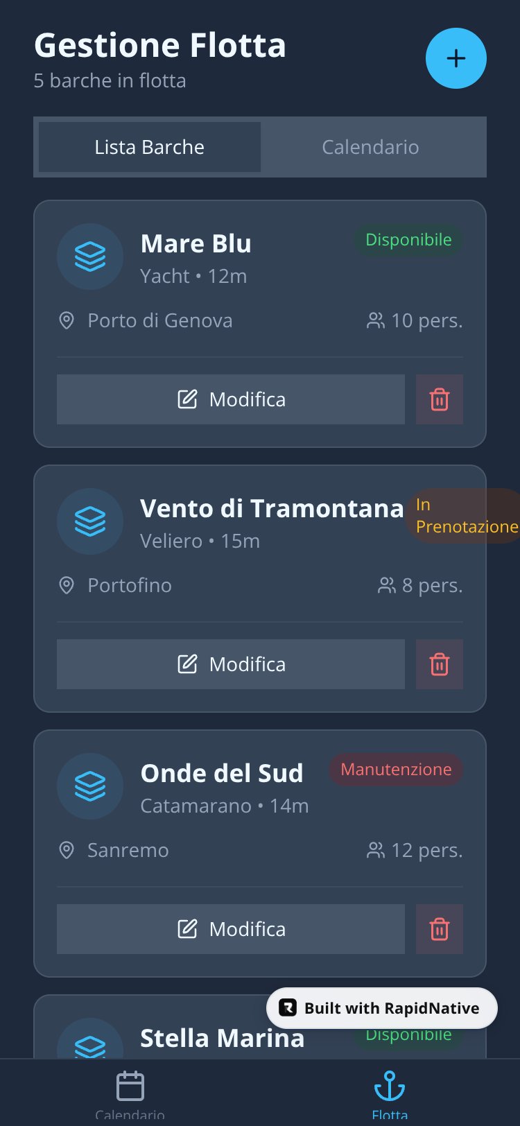 Nautical Fleet Manager screen 2