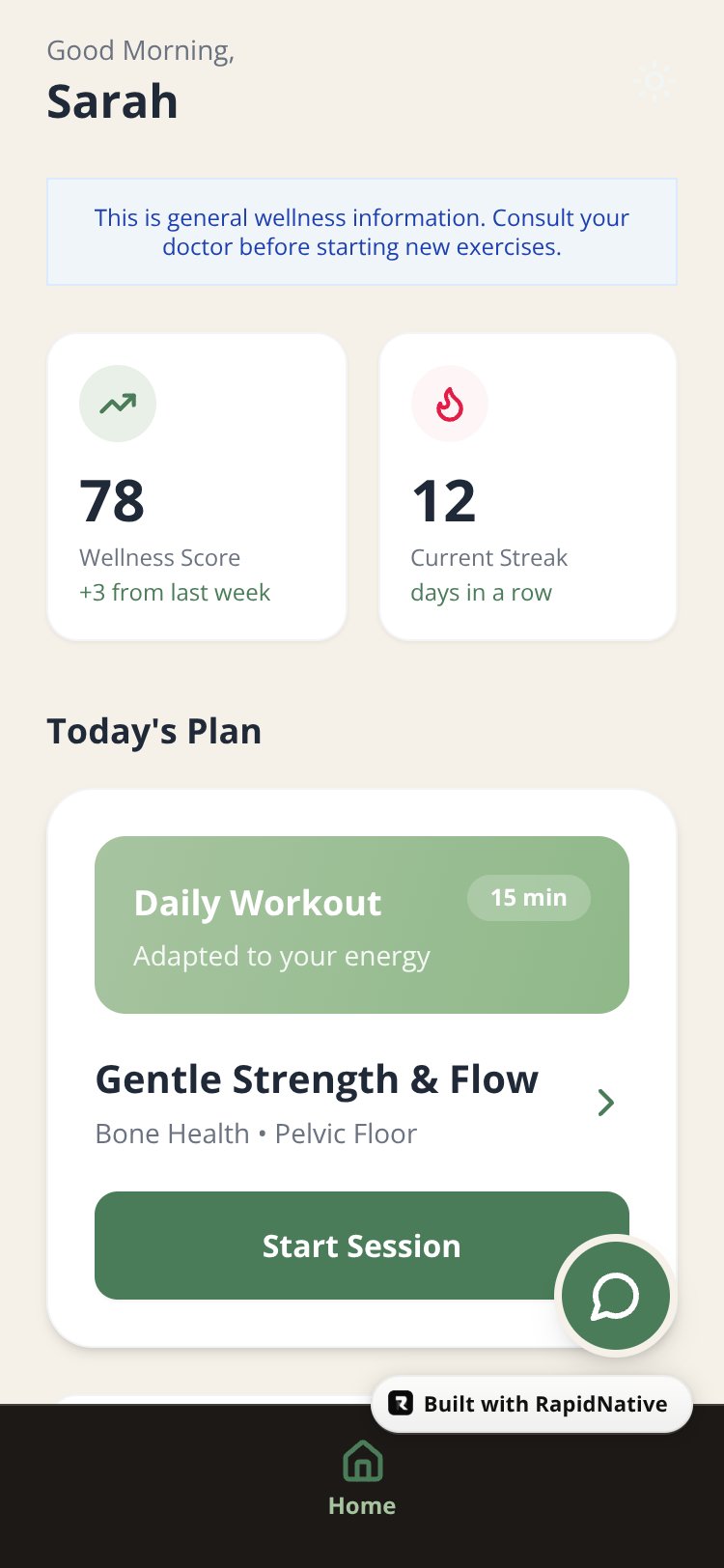 Menopause Reset Coach screen 1