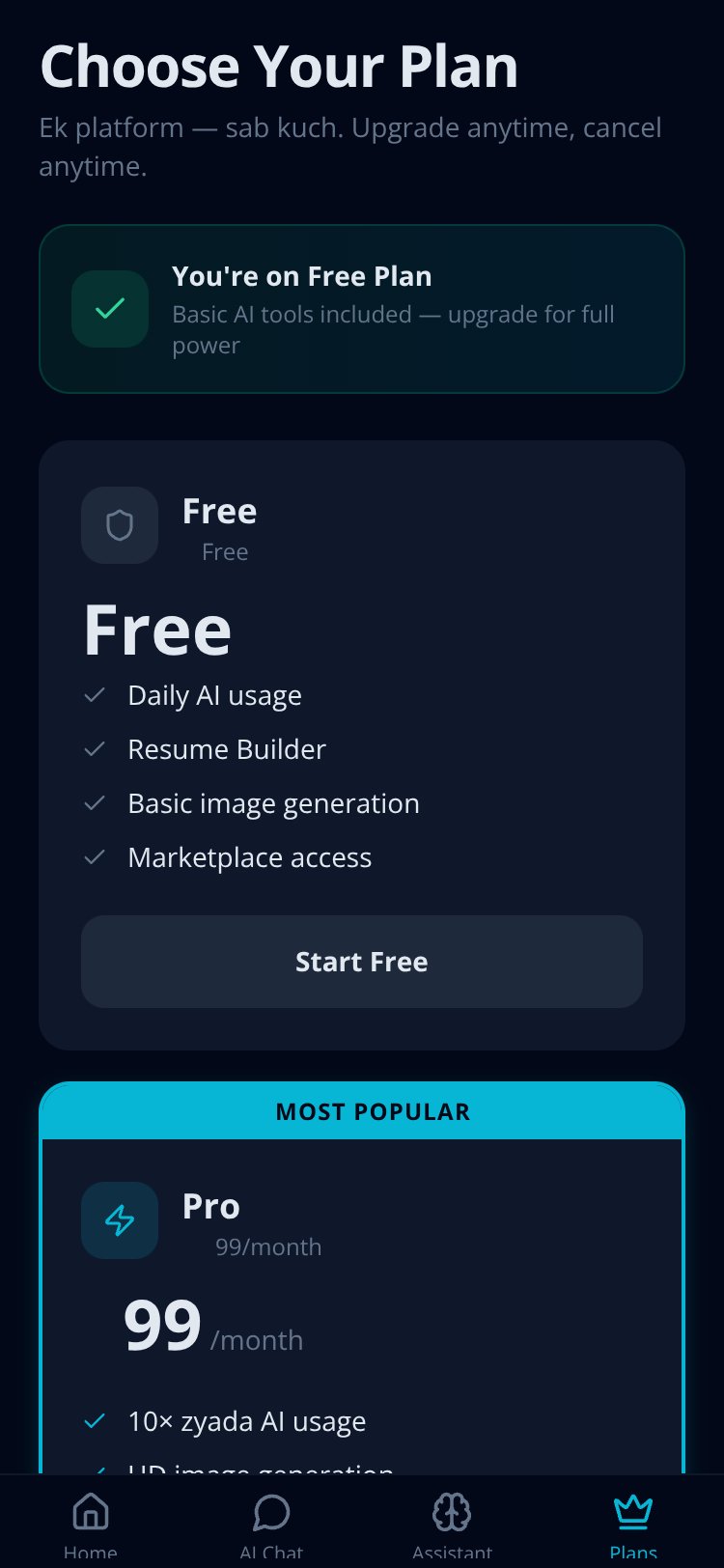 AI Super Hub screen 2