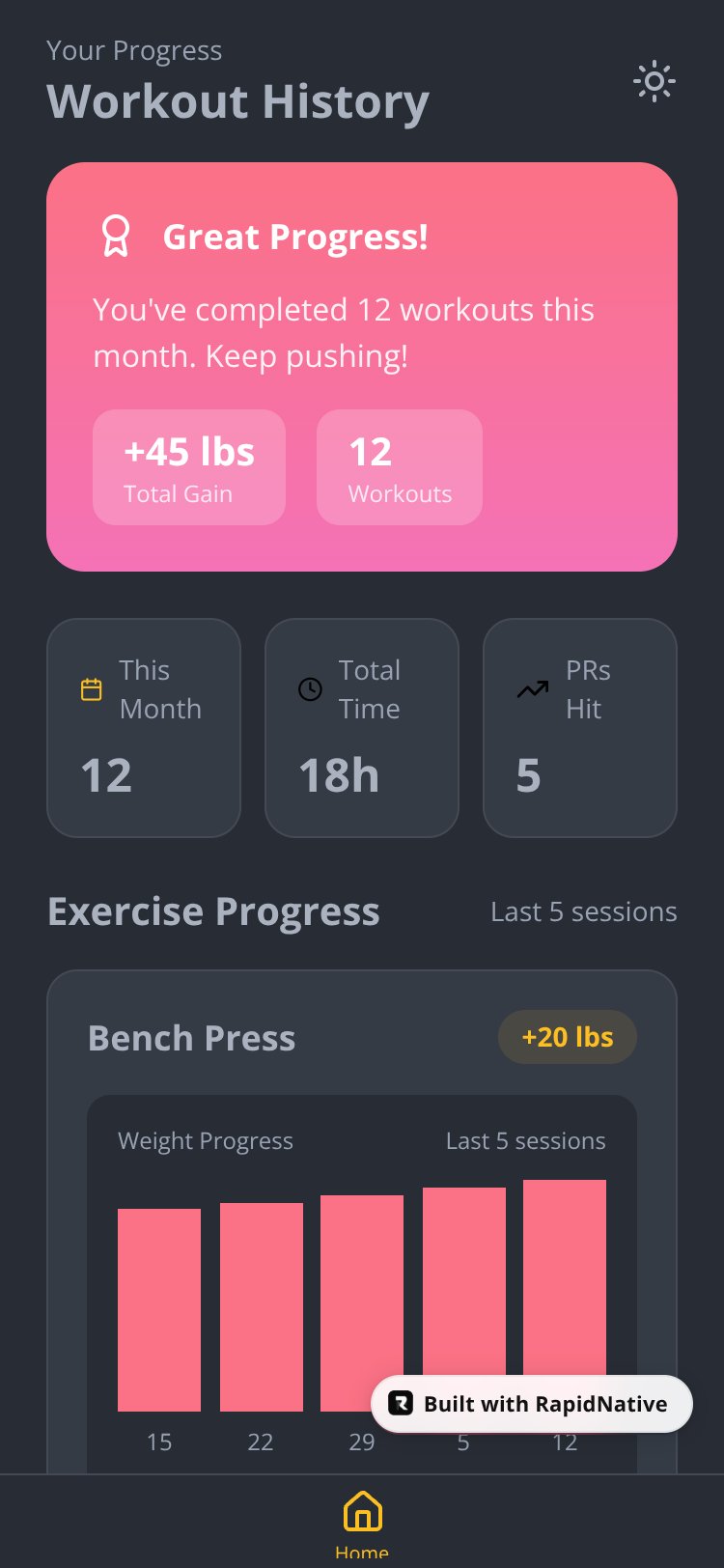 StrengthTracker Pro screen 1