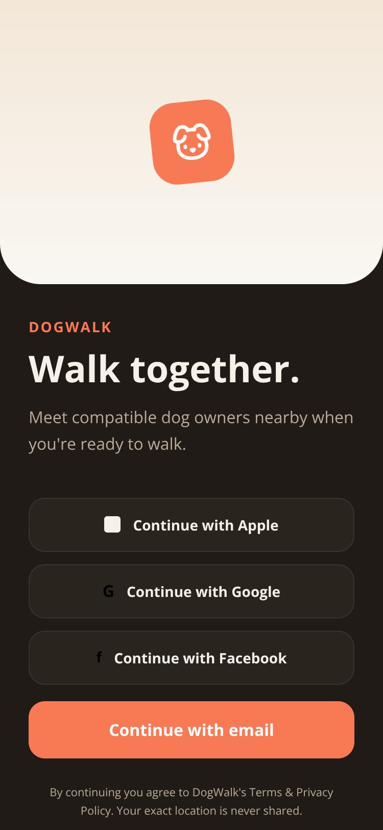 DogWalk screen 1