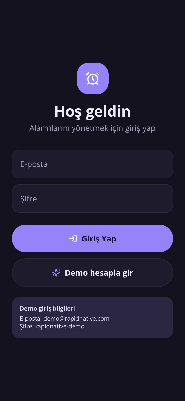 Alarm screen 1
