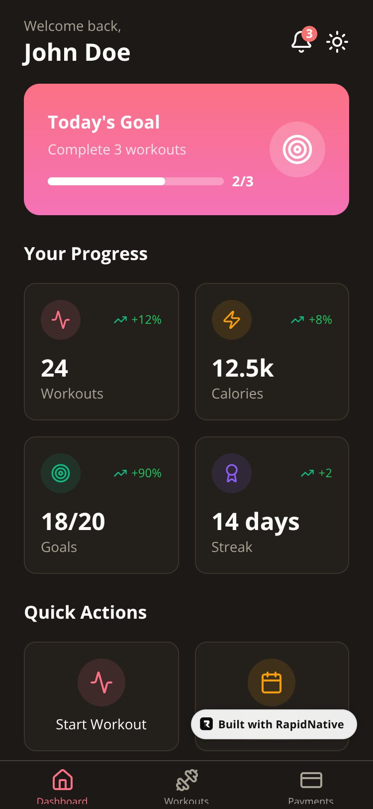 FitTrack screen 2
