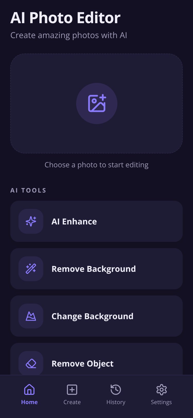 AI Photo Editor screen 1