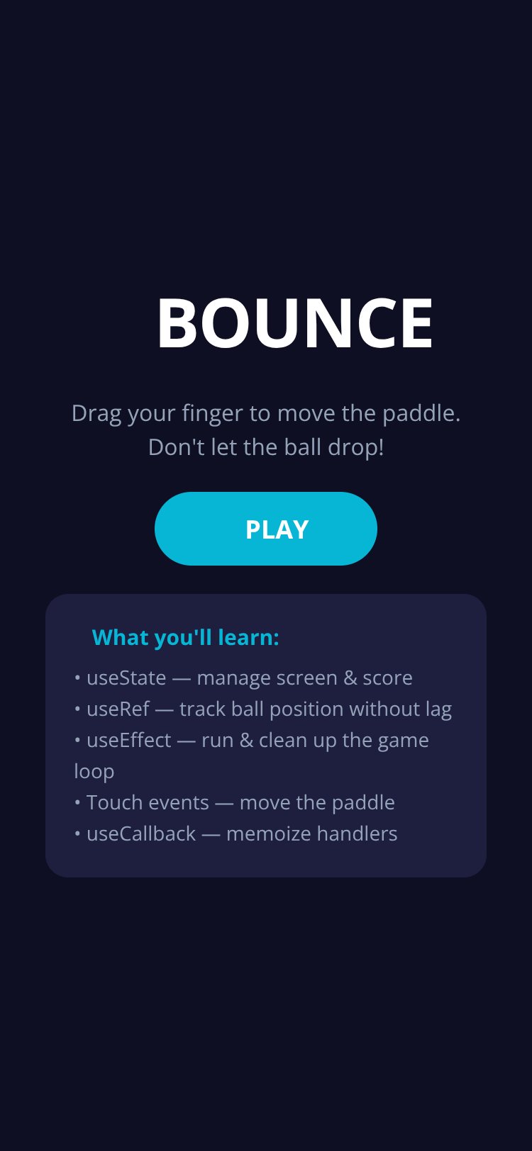 Bounce screen 1